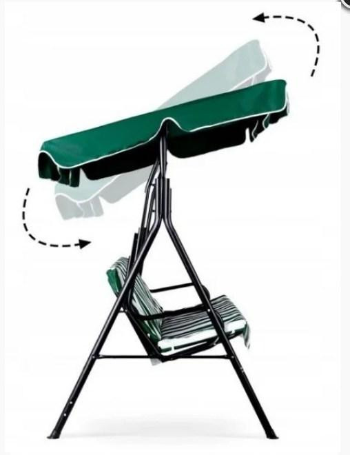 Садовые трехместные качели 160 см зелёно-белые в полоску Киев - изображение 5