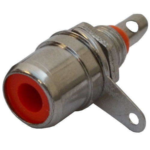 Гнездо RCA , монтажное, корпус металл, красный Полтава - фото 1