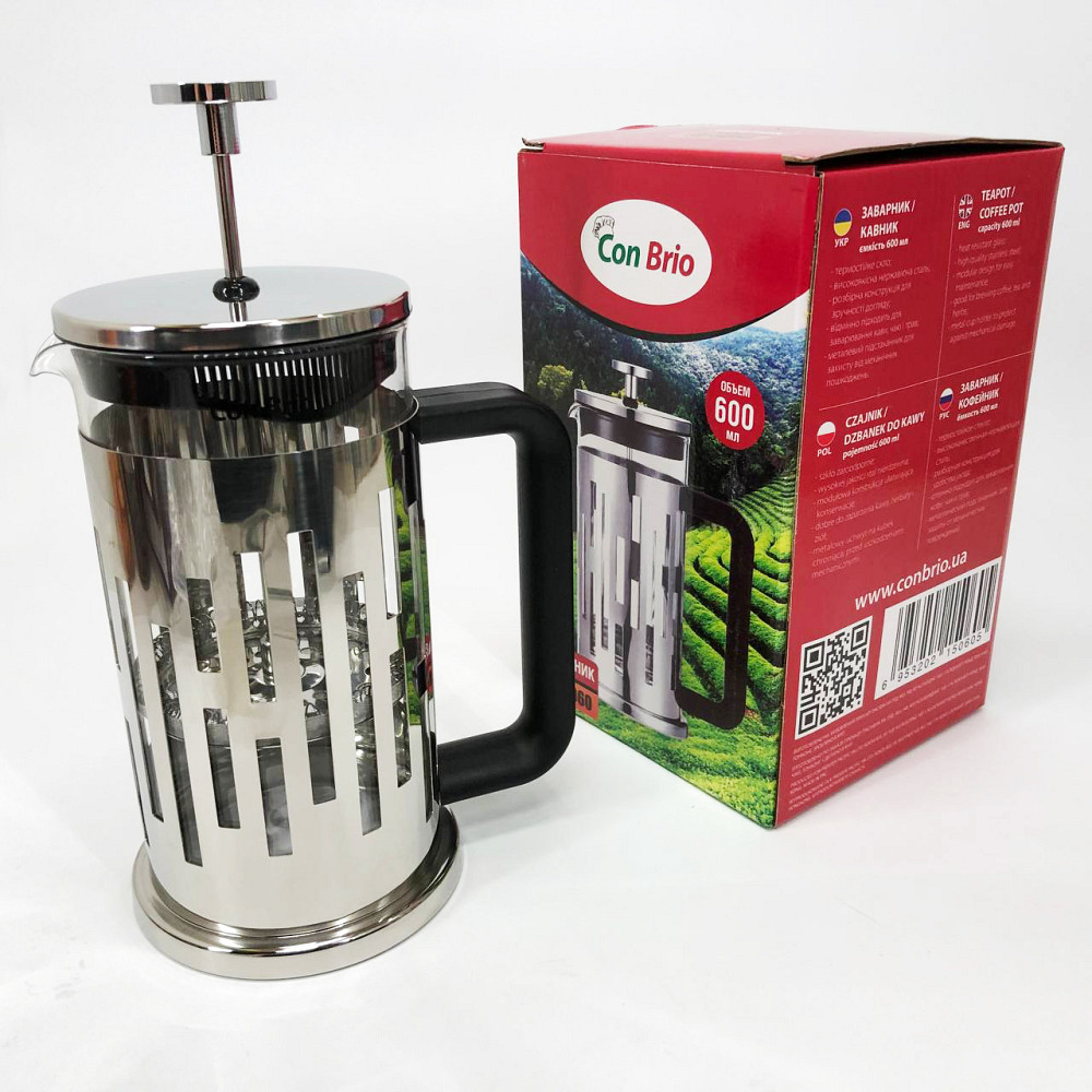 Зручний френч-прес для дому Brio CB-5060 600 мл Френч-прес для з легким доглядом VB-70 Івано-Франківськ - фото 6