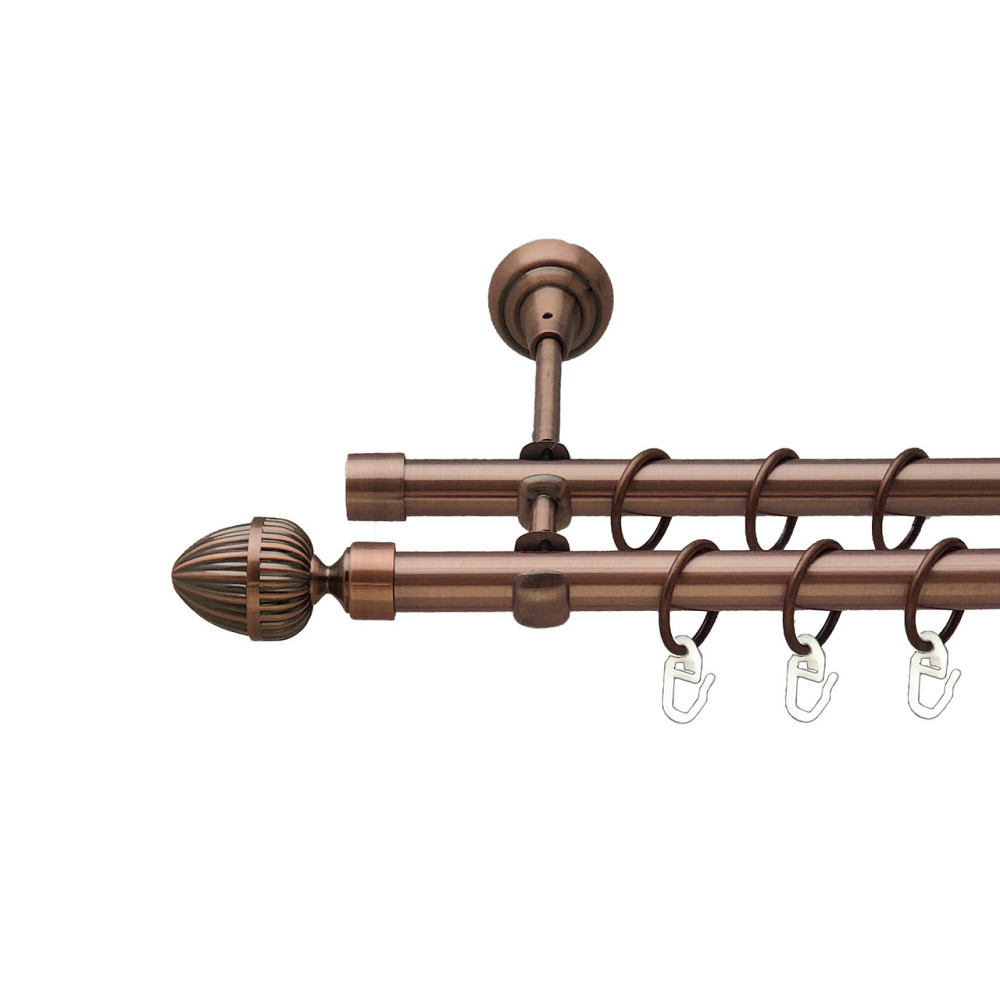 Карниз Orvit Одеон металевий дворядний відкритий Мідь 19\19 мм 240 см (00-00012115) Львов - изображение 1