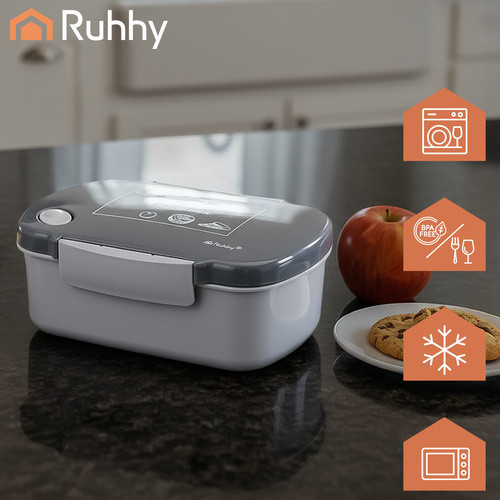 Ланч-бокс для їжі 800 мл з кришкою і клапаном Ruhhy (26169) Сірий Нововолинськ - фото 8