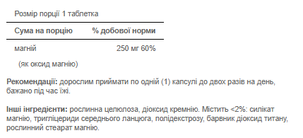 Magnesium 250mg - 100caps Луцьк - фото 2