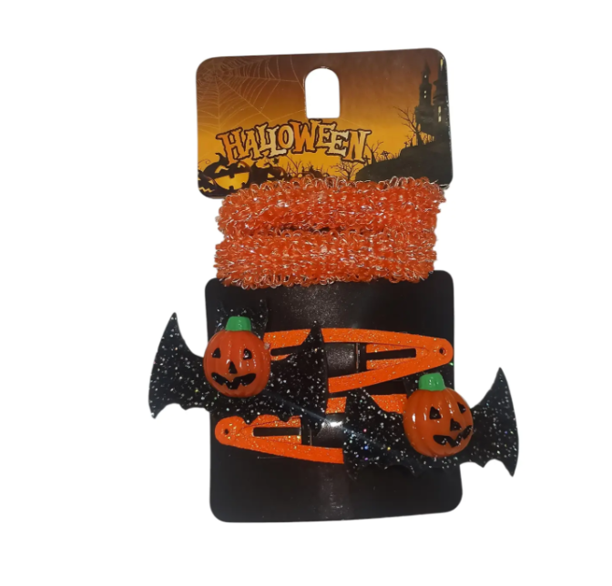 Заколки на Хелловін гарбуз з резинками one size різнобарвний Київ - фото 1