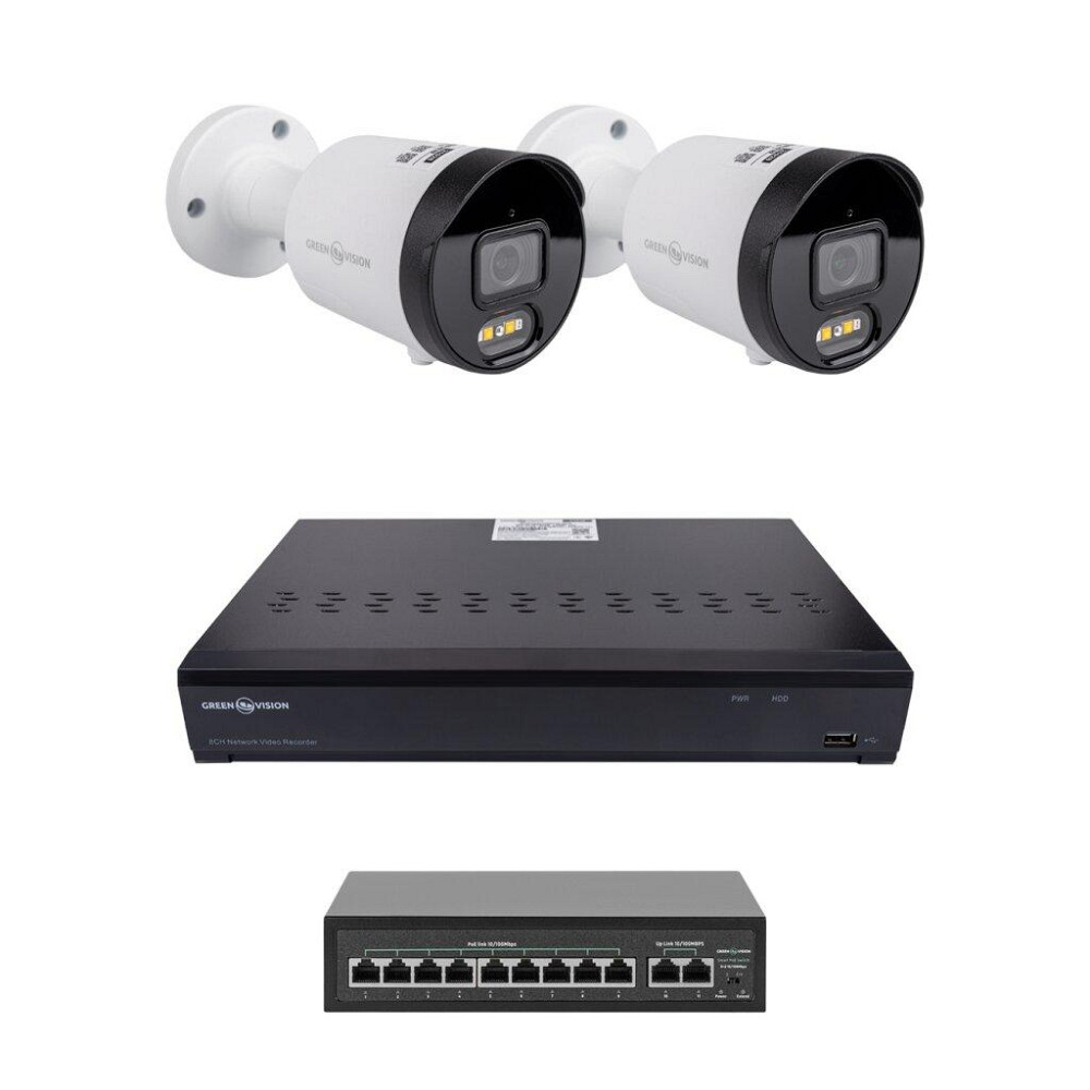 ¶Комплект відеоспостереження на 2 камери GV-IP-K-W102/2 4MP (Ultra AI) Київ - фото 1