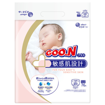 Подгузники GOO.N Plus для новорожденных до 5 кг NB размер 76 шт (21000626) Винница - изображение 1