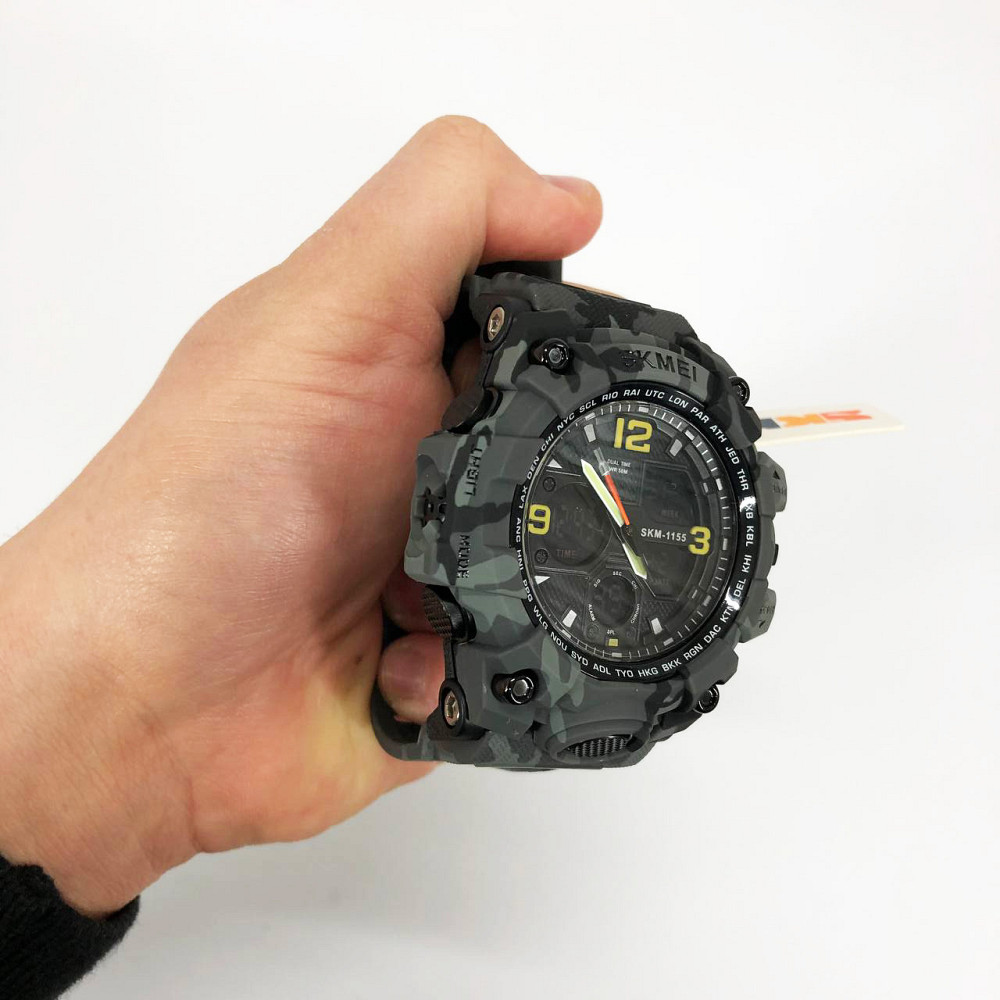 Водонепроницаемые мужские часы SKMEI 1155BCMGY, Часы для мужчины кварцевые армейские WZ-76 Львов - изображение 4