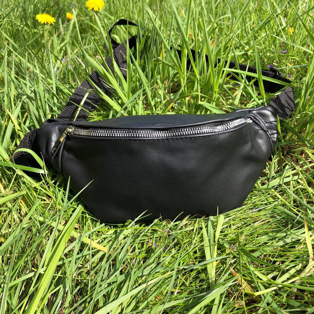 Сумка бананка черная, Бананка с отделениями, Бананка кожаная мужская Фирменная мужская сумка EV-81 Ивано-Франковск - изображение 5