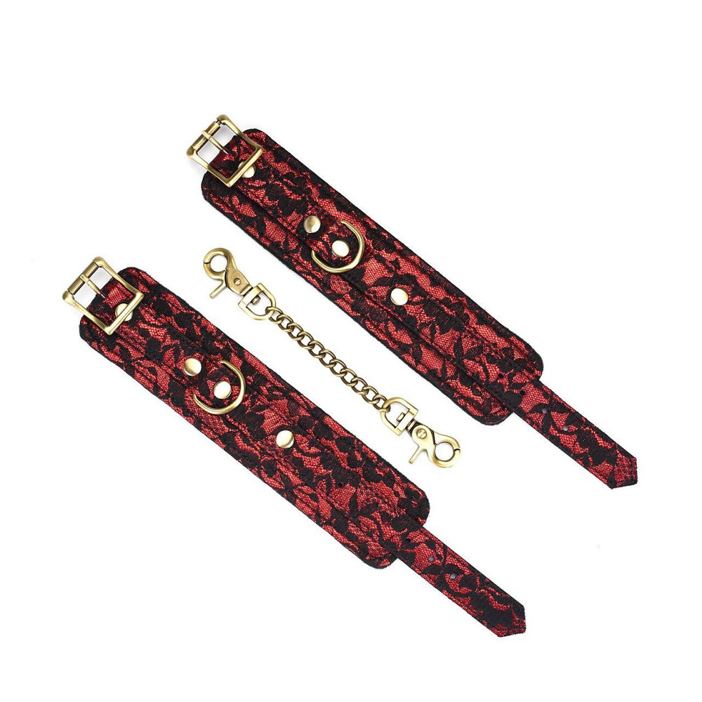 Наручники Liebe Seele Victorian Garden Wrist Cuff, кільця та з’єднувальний ланцюжок Sex Aura Київ - фото 2
