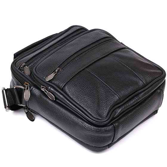 Мужская сумка из натуральной кожи Vintage 20449 Черный Киев