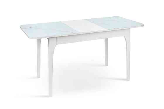 Стіл Фієста (110+35)*70, білий/мрамор білий Київ