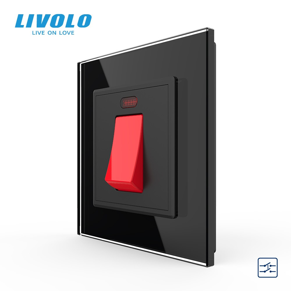 LIVOLO Майстер вимикач 20 ампер LIVOLO чорний матовий скло Коломия - фото 1