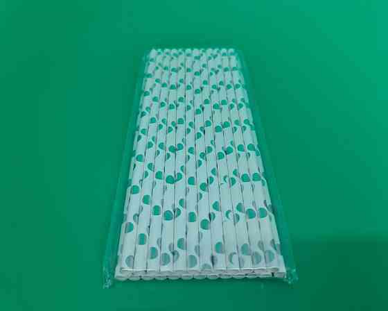 Соломка паперова трубочка 25шт срібні конфетті (1 шт) Харків