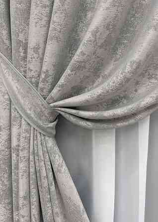 Комплект готових штор VR-Textil Жакард Sultan XO № 1124ш Світло-сірий 150х290 см 2 шт (33-0730) Київ