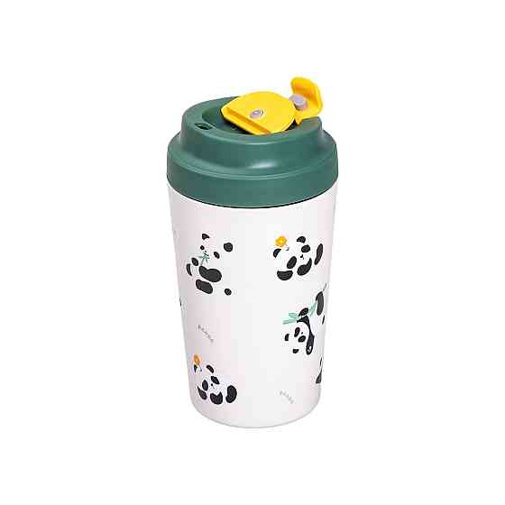 Yiwu Термочашка Panda з порцелянаовою колбою 380 мл Зелена HP-14-12GR Киев