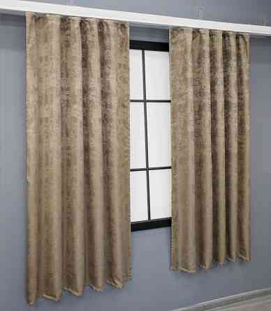 Комплект коротких штор VR-Textil Жакард Sultan № 873ш Карамельний 130х170 см 2 шт (35-0296) Київ