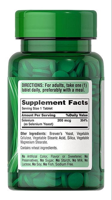 Селен Puritan's Pride Selenium 200 mcg 100 Tablets Луцьк - фото 2