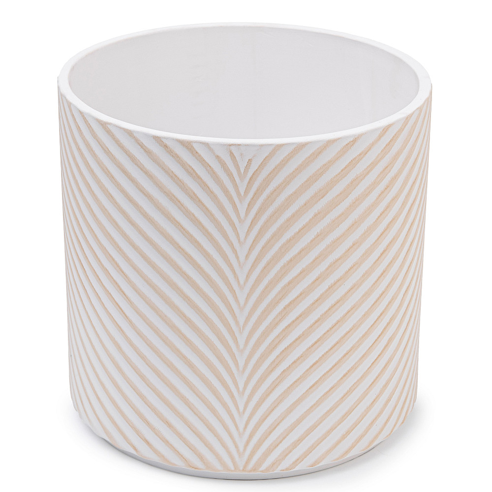 elemi Кашпо для квітів керамічне elemi "Листок" (білий + бежевий) 19" круглий 4,5 л Коломыя - изображение 2