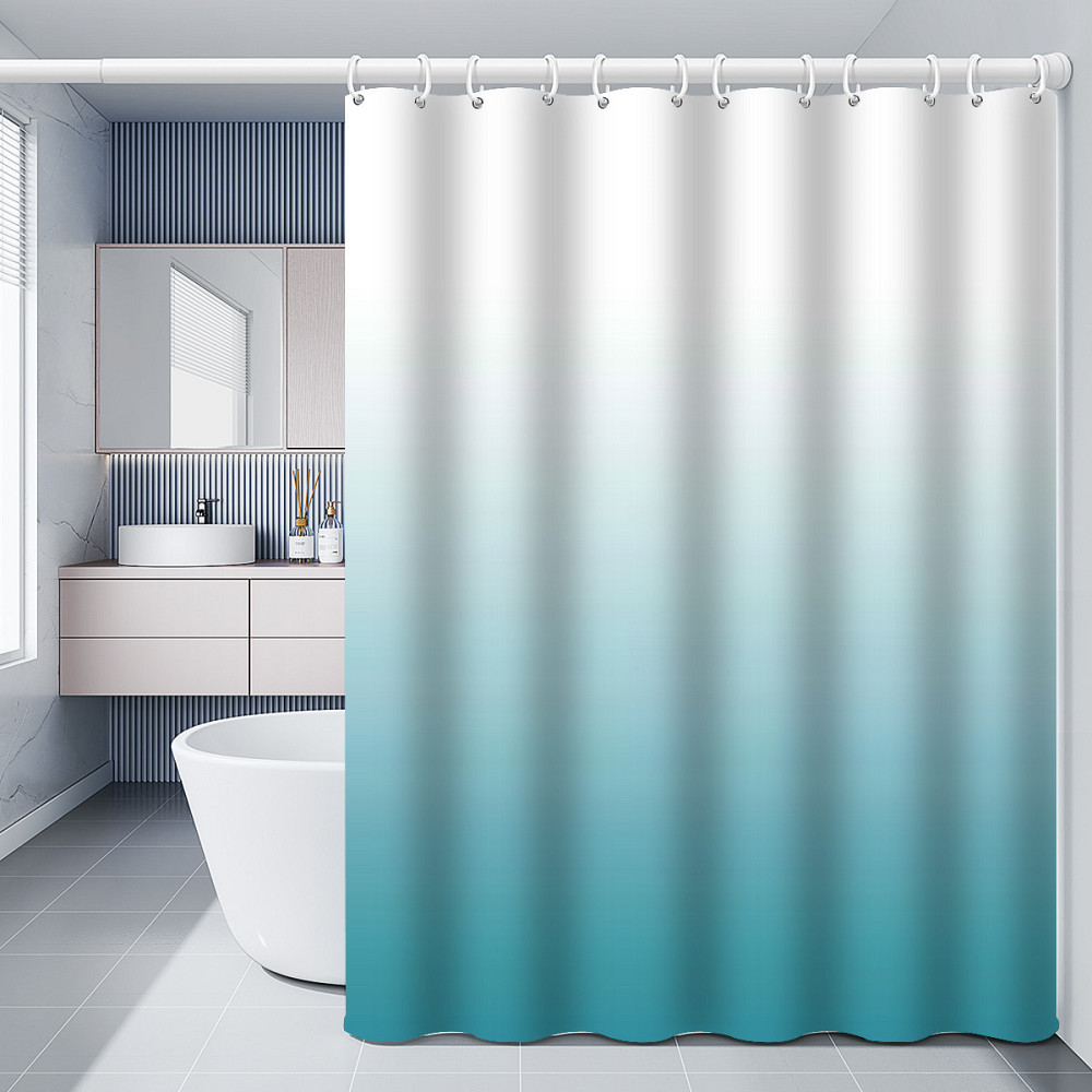 Шторка для ванной комнаты Bathlux 180 x 180 люкс качество с водоотталкивающим покрытием, Бирюзовый градиент Каменец-Подольский - изображение 2