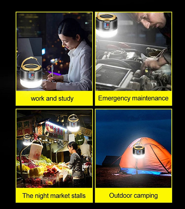 Акумуляторний світлодіодний ліхтарик з роз'ємом USB павербанк сонячна батарея 11 на 9,5 см блакитний Київ - фото 2