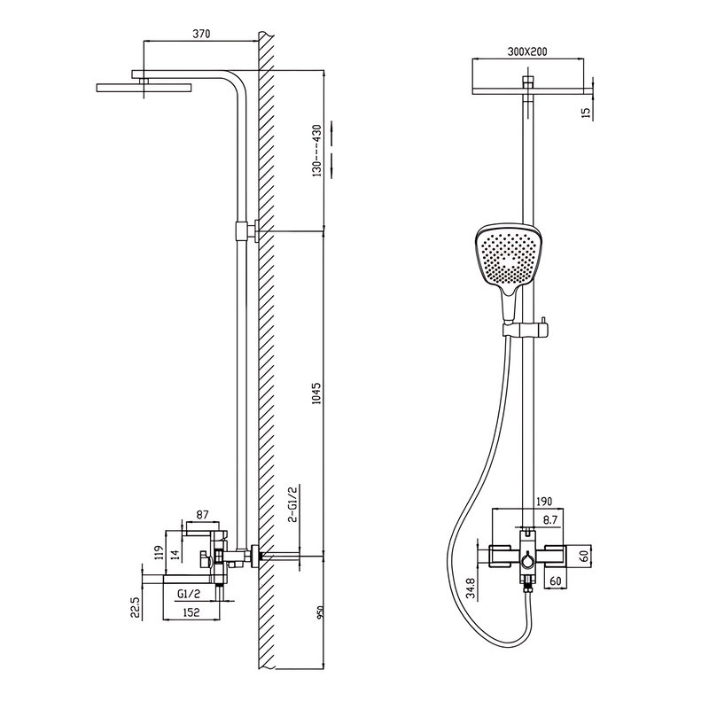 Душова колона зі змішувачем Mixxus Bond 009-J (MI7149) Київ - фото 2