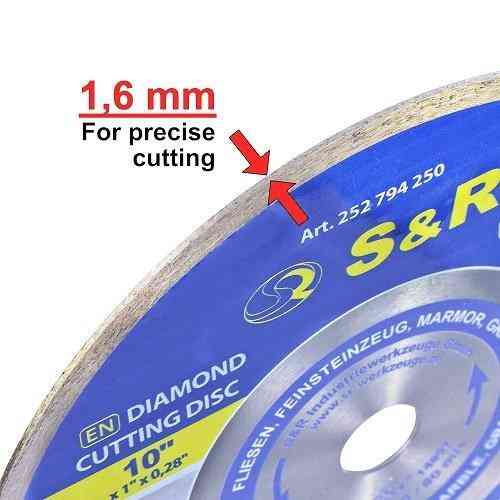 Диск алмазний S&R CORONA 250 x 1,6 х 25,4 керамограніт Одеса