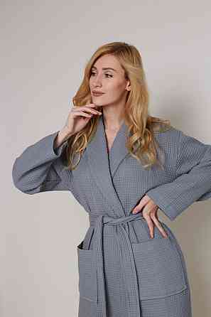 Халат вафельний Ideal Textile довгий сірий (56860629) XL Чернівці