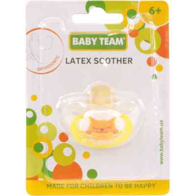 Пустышка Baby Team Ортодонтическая 6 м+ Котик (4824428032025) Винница
