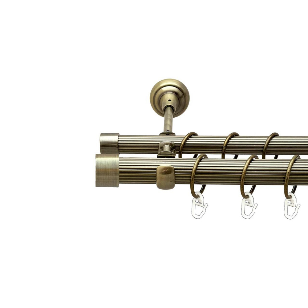 Карниз Orvit Заглушка металевий дворядний відкритий рифлена труба кільце металеве Антик 25\19 мм 240 см Львов - изображение 1