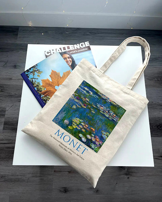 Екошопер BookOpt ВК4063 MONET «Водяні лілії» бежевий Луцк - изображение 8