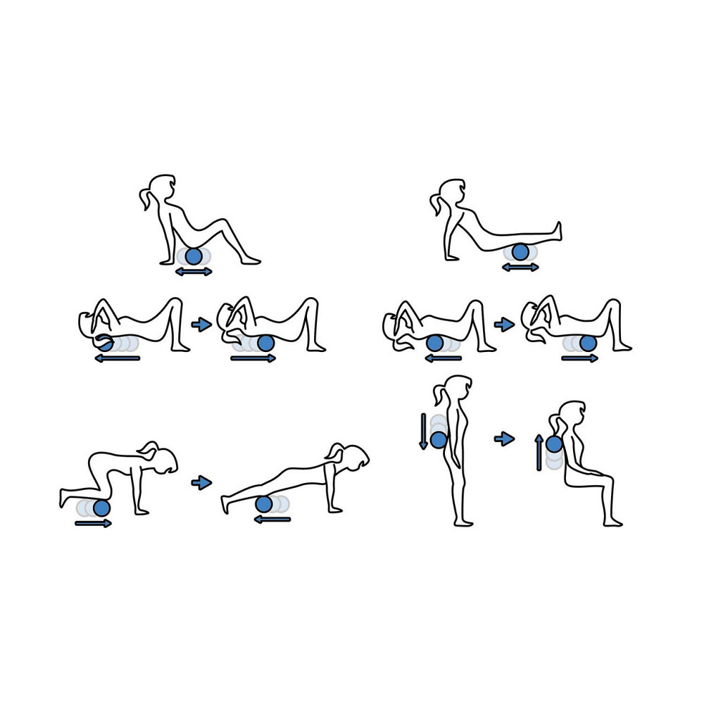 Мяч для массажа и фитнеса двойной NS-966 черно-голубая Киев - изображение 6