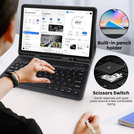 Чохол-клавіатура для Samsung Galaxy Tab S6 Lite 2024/2022/2020 10.4", Bluetooth, зі знімною клавіатурою та тримачем S-Pen Київ
