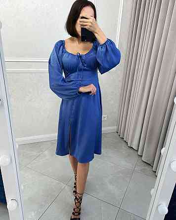 Жіноча святкова сукня з розрізом турецький жатий шовк Одеса