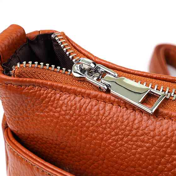 Жіноча сумка з натуральної шкіри з двома ремінцями Vintage 22929 Рудий Київ