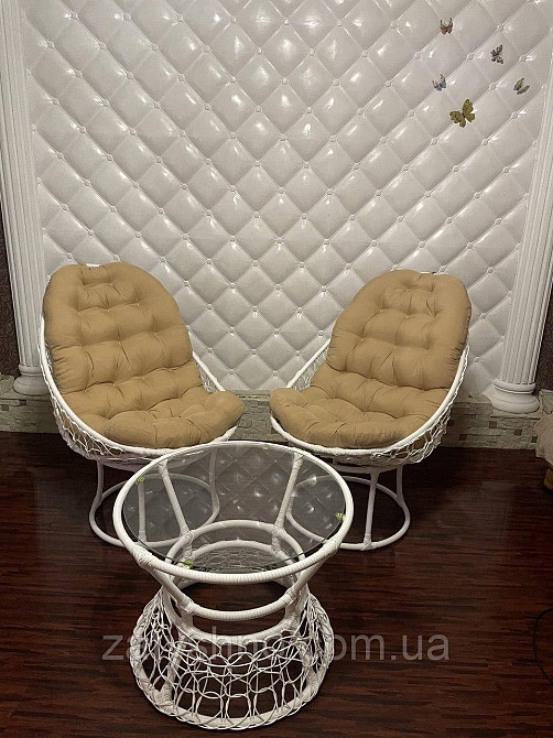 Меблі з ротанга біла балконна Київ - фото 1