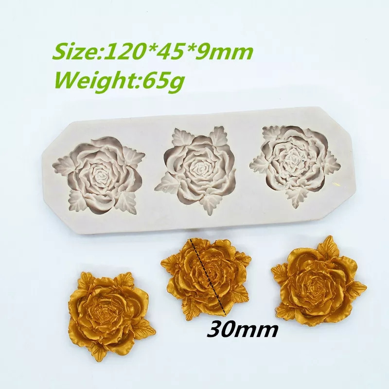 Молд силиконовый Розы 120 на 45 мм бежевый Киев - изображение 2