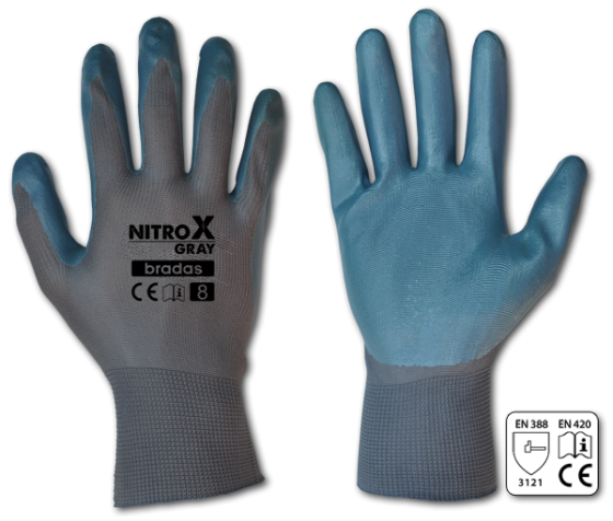 Рукавички захисні NITROX GRAY нітрил, розмір 9, RWNGY9 Київ