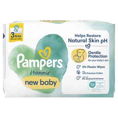Детские влажные салфетки Pampers Harmonie New baby 3 пачки х 46 шт (8700216201025) Винница
