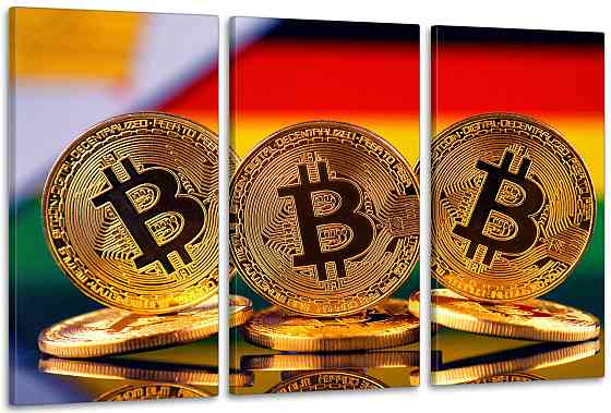 Модульна картина у вітальню/ спальню Биткоін    ART-072_3A Київ