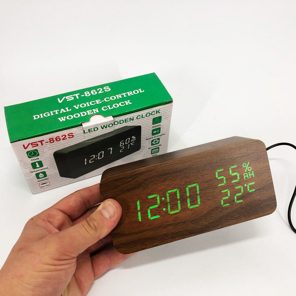 Часы электронные с яркими цифрами настольные VST-862S-4, Часы светодиодные настольные хорошие DK-35 Львов - изображение 11