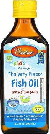 Омега 3 для детей Carlson Fish Oil 200 мл лимон Киев