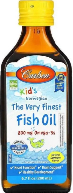 Омега 3 для детей Carlson Fish Oil 200 мл лимон Киев - изображение 1