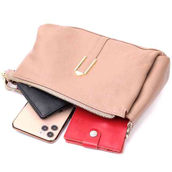 Оригінальна сумка через плече з натуральної шкіри Бежева (Vintage) Київ