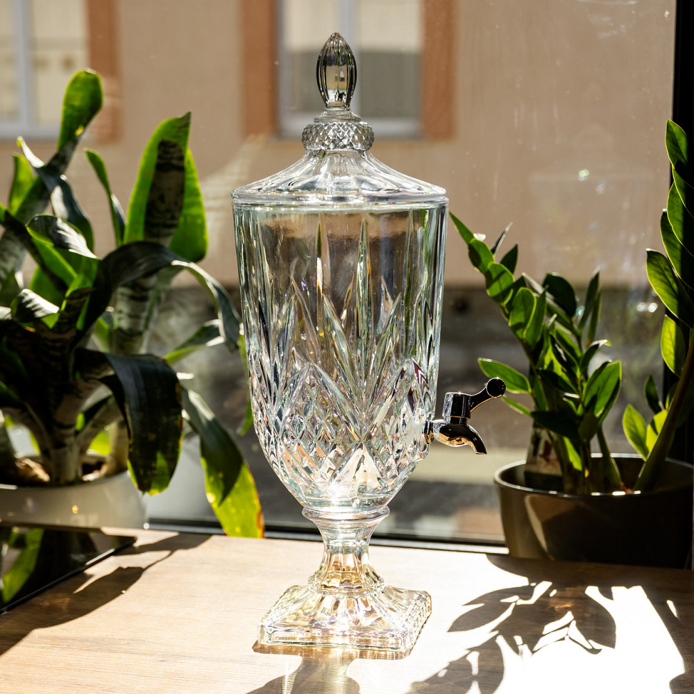 Лимонадниця з краном скляна 3 л диспенсер для напоїв лимонадник із краном Прозорий HP-19-302 Коломия - фото 4