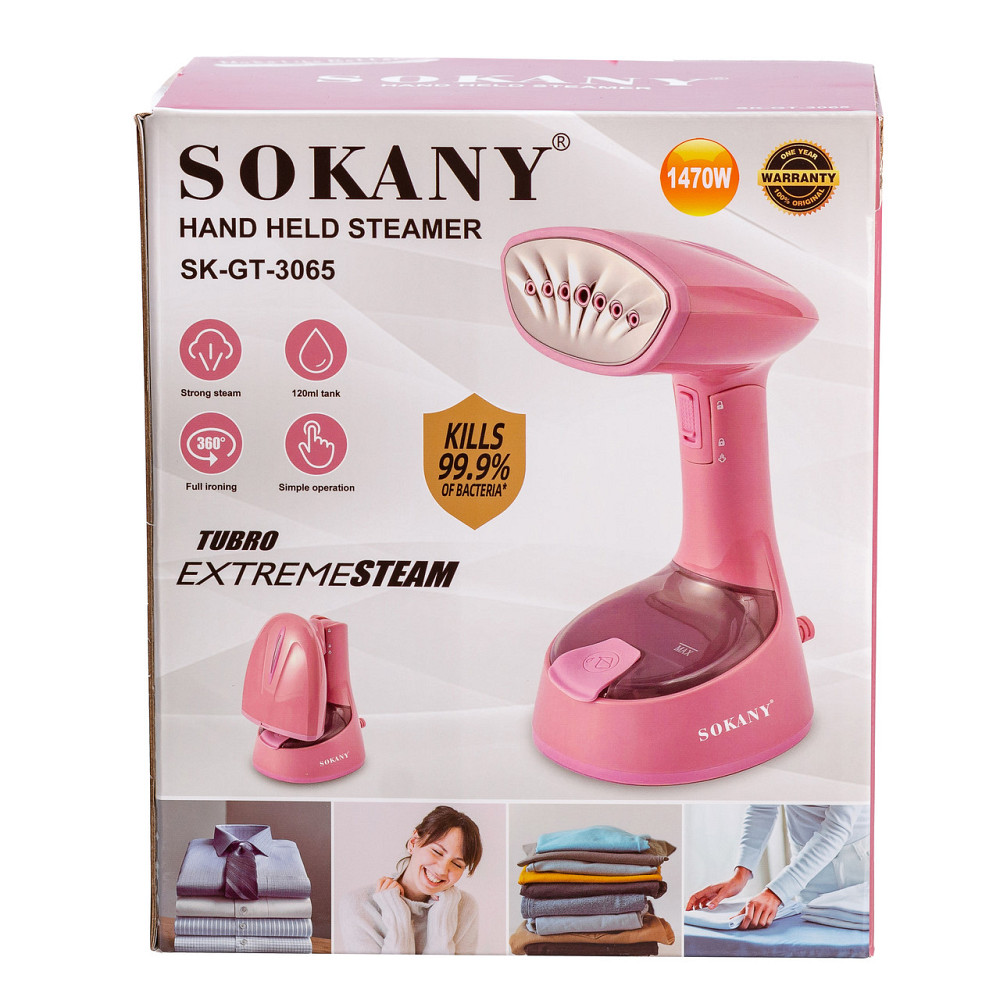 Sokany Паровий відпарювач для одягу Sokany 1300 Вт Рожевий SKGT3065P Коломия - фото 8