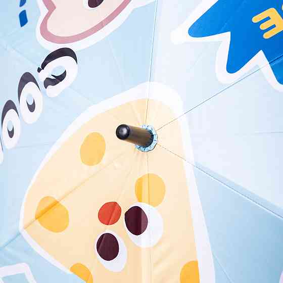 Дитячий механічний зонт з принтом, 90 см, голубий Київ