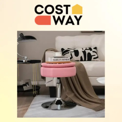 Кресло табурет вращающееся с местом для хранения розовое для спальни и гостиной Киев - изображение 5