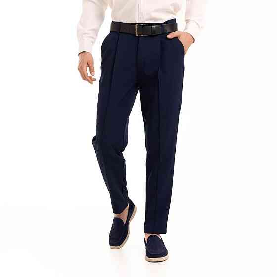 Темно-сині штани демісезонні для чоловіків. Штани Pobedov Legend сині з костюмки Київ