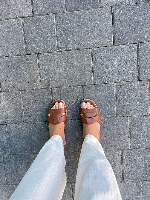 Jasmine Зручні шльопанці жіночі, натуральна шкіра, коричневі на низькому ходу Jasmine 405 р. 35 Коломыя - изображение 6