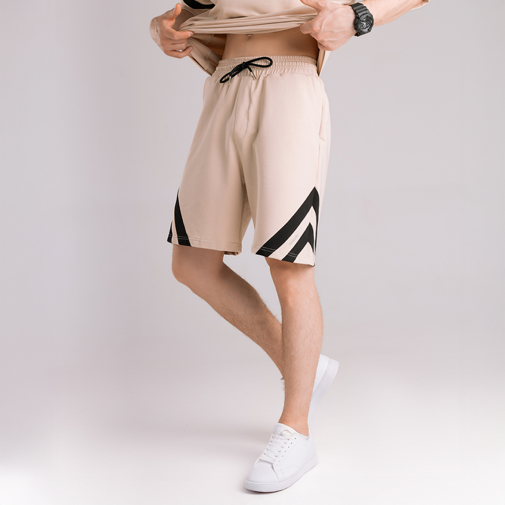 Чоловічий літній комплект шорти і футболка бежевий вільного крою Pobedov Flow Київ - фото 6