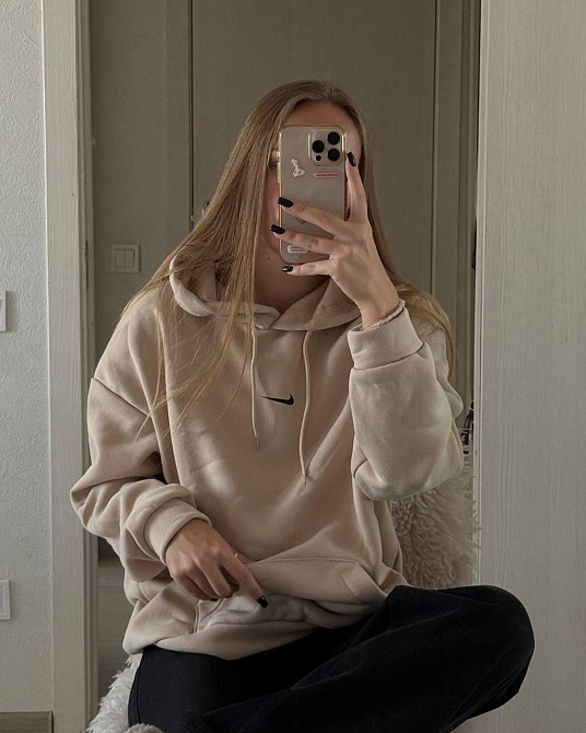 Женская базовая теплая худи трехнитка на флисе Беж Одесса - изображение 3